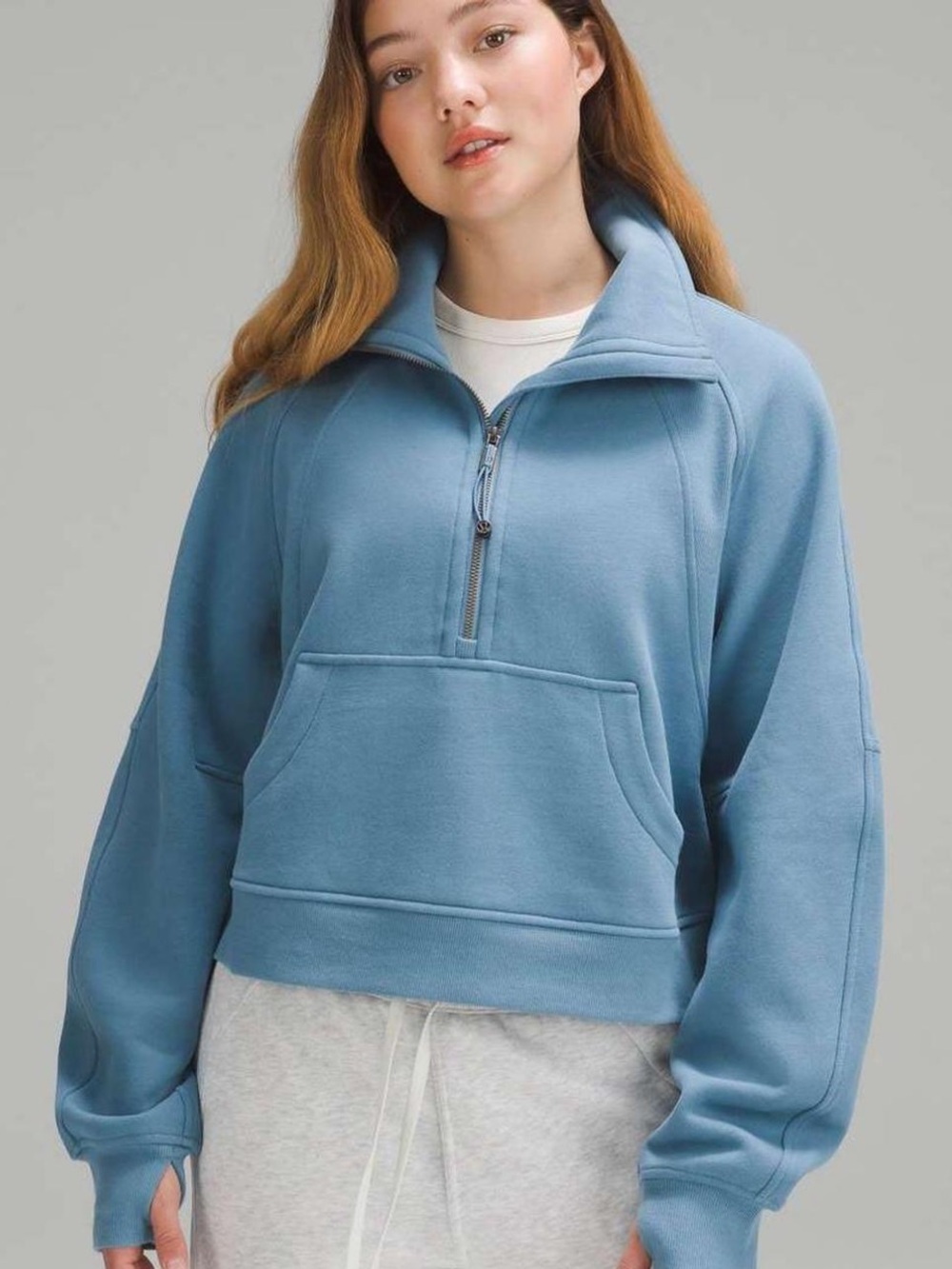 lululemon athletica Light Blue Half-Zip Pullover Hoodie